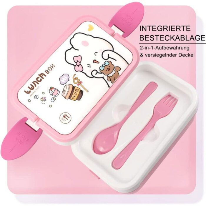 ⁦حافظة طعام طبقات - لون زهري⁩ - الصورة ⁦4⁩