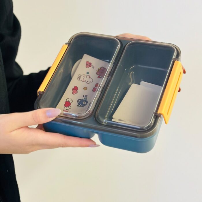 ⁦حافظة طعام مع قاطع متحرك - لون كحلي⁩ - الصورة ⁦3⁩