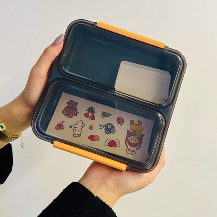 ⁦حافظة طعام مع قاطع متحرك - لون كحلي⁩ - الصورة ⁦4⁩