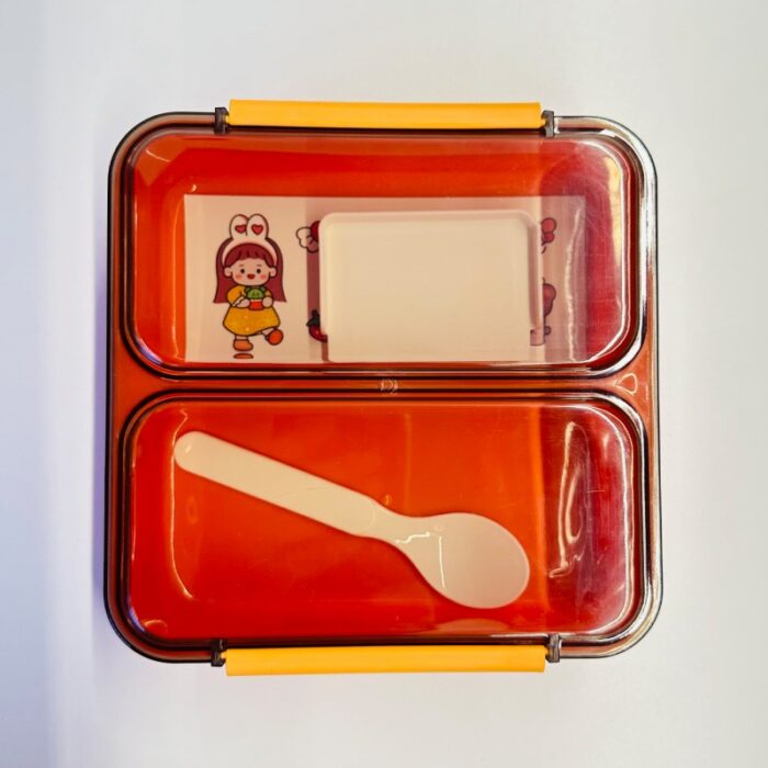 ⁦حافظة طعام مع قاطع متحرك - لون برتقالي⁩ - الصورة ⁦4⁩