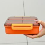 ⁦حافظة طعام مع قاطع متحرك - لون برتقالي⁩ - الصورة ⁦5⁩