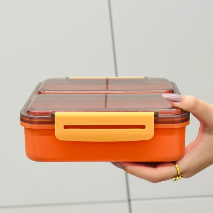 ⁦حافظة طعام مع قاطع متحرك - لون برتقالي⁩ - الصورة ⁦5⁩
