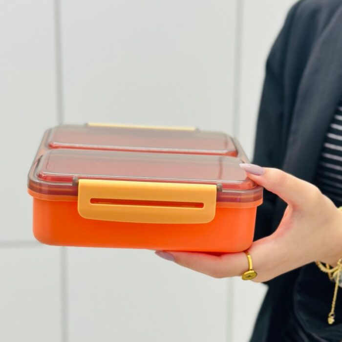 ⁦حافظة طعام مع قاطع متحرك - لون برتقالي⁩ - الصورة ⁦6⁩