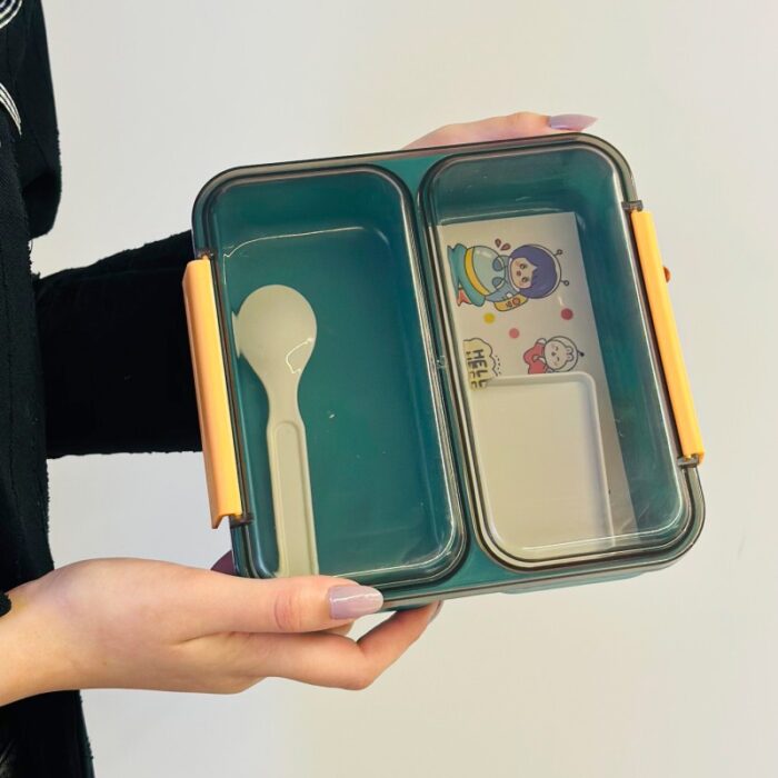 ⁦حافظة طعام مع قاطع متحرك - لون أخضر⁩ - الصورة ⁦4⁩