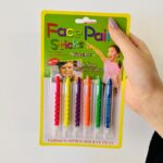 ⁦ألوان وجه قلم فسفوري كرت 1/6⁩ - الصورة ⁦2⁩