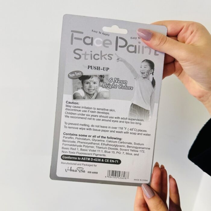 ⁦ألوان وجه قلم فسفوري كرت 1/6⁩ - الصورة ⁦3⁩