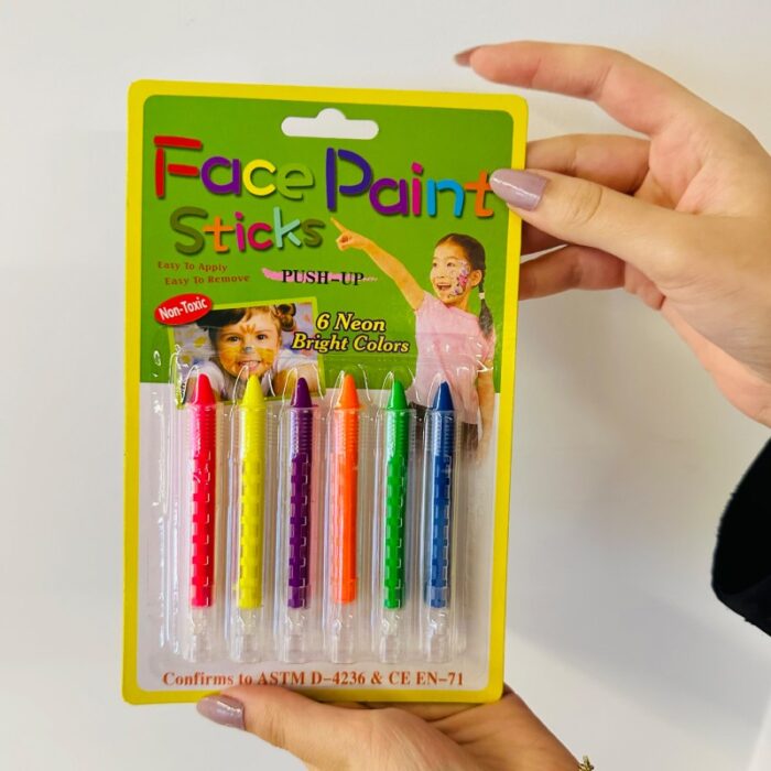 ⁦ألوان وجه قلم فسفوري كرت 1/6⁩ - الصورة ⁦4⁩