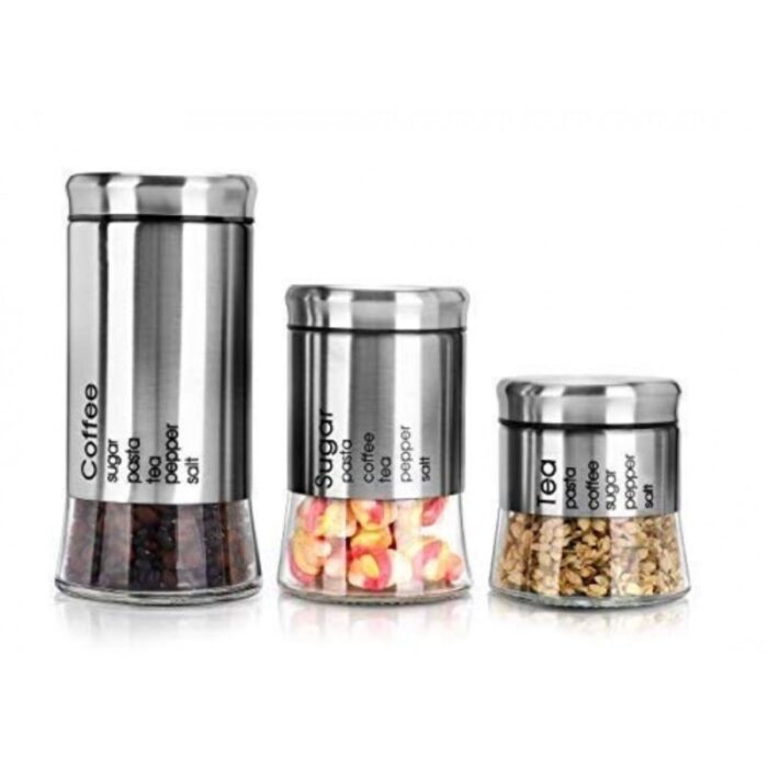 ⁦طقم 3 سكريات زجاج مع ستيل⁩ - الصورة ⁦3⁩