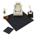 ⁦بلاط سجاد قابل للتقشير واللصق متعدد الاستعمالات أسود حجم 60*60سم⁩ - الصورة ⁦2⁩