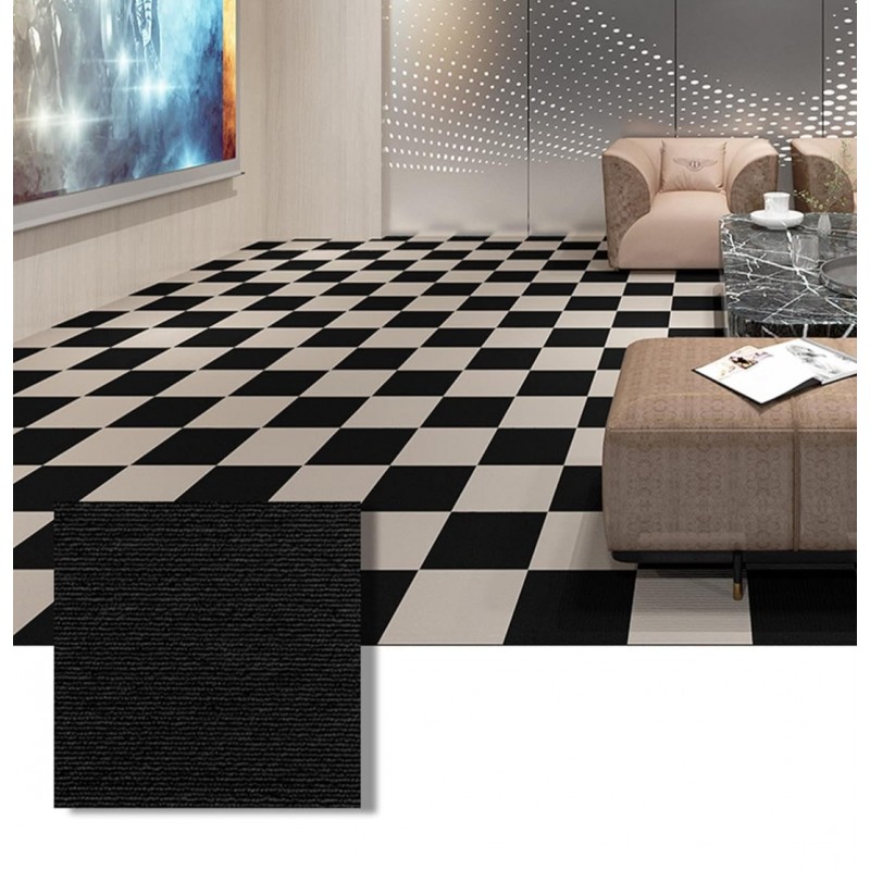 ⁦موكيت لاصق أسود 30*30 سم⁩ - الصورة ⁦1⁩