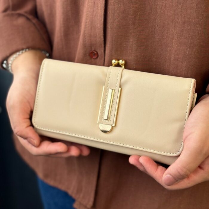 ⁦محفظة ستاتية - جزدان لون بيج⁩ - الصورة ⁦5⁩