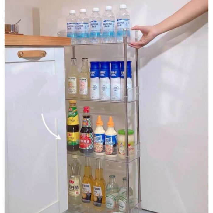 ⁦ستاند أكرليك أربع طبقات مستطيل مع عجال⁩ - الصورة ⁦3⁩