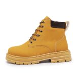 ⁦Fashion Men's High-top Leather Boots - حذاء جلد شتوي بكعب عالي للرجال لون بيج⁩ - الصورة ⁦8⁩