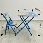 طاولة مع كرسي للأطفال لون أزرق بتصميم قطار