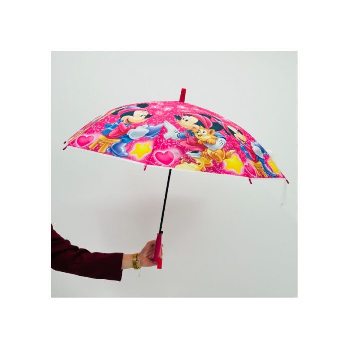 ⁦شمسية (مظلة) بتصميم ميكي ماوس مع صفارة للأطفال لون فوشي- Disney Kids with Mickey Mouse Umbrella⁩ - الصورة ⁦5⁩