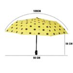 ⁦شمسية قابلة للطي بتصميم وجه الدب لون أصفر⁩ - الصورة ⁦2⁩