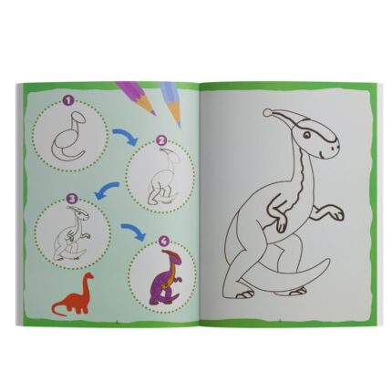 دفتر تلوين وتعليم الرسم للأطفال بأشكال الديناصورات - Coloring Books For Kids Dinosaur