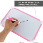 ⁦لوح منغاطيسي مع قلم صغير قابل للمحو حجم 20×30 سم لون زهري⁩ - الصورة ⁦2⁩
