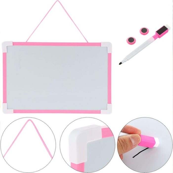 ⁦لوح منغاطيسي مع قلم صغير قابل للمحو حجم 20×30 سم لون زهري⁩ - الصورة ⁦3⁩