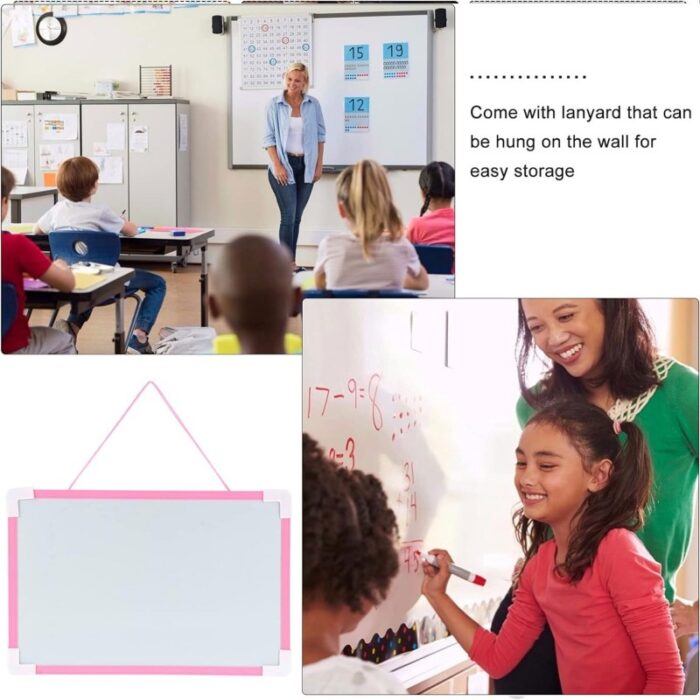 ⁦لوح منغاطيسي مع قلم صغير قابل للمحو حجم 20×30 سم لون زهري⁩ - الصورة ⁦8⁩