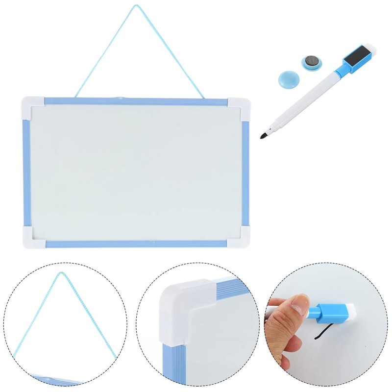 ⁦لوح منغاطيسي مع قلم صغير قابل للمحو حجم 20×30 سم لون أزرق⁩ - الصورة ⁦1⁩