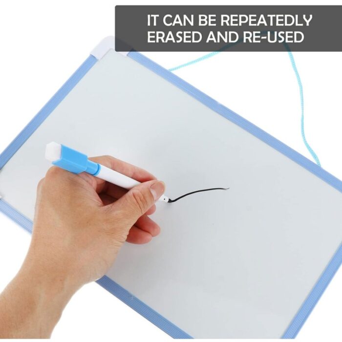 ⁦لوح منغاطيسي مع قلم صغير قابل للمحو حجم 20×30 سم لون أزرق⁩ - الصورة ⁦4⁩