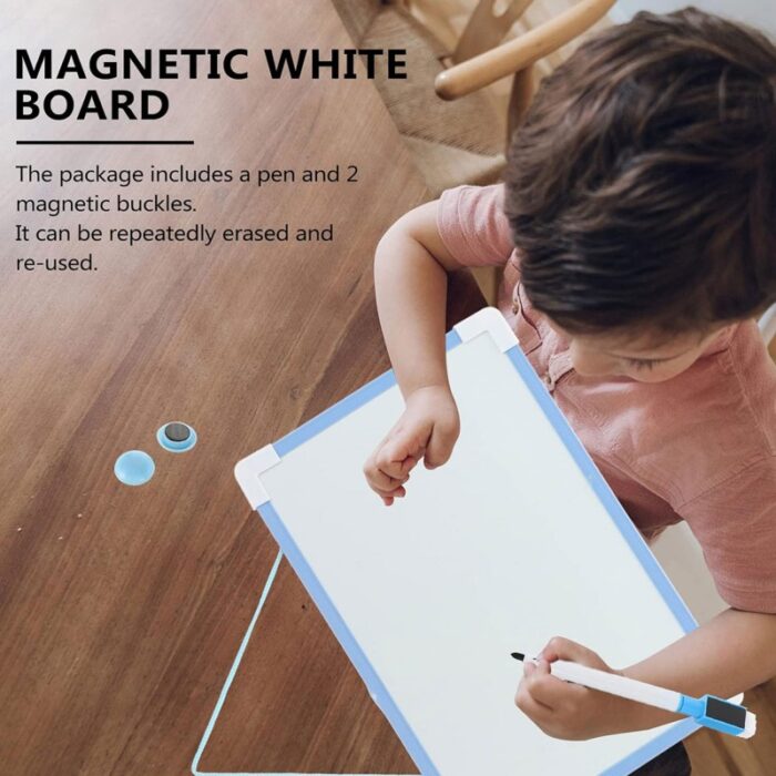 ⁦لوح منغاطيسي مع قلم صغير قابل للمحو حجم 20×30 سم لون أزرق⁩ - الصورة ⁦5⁩