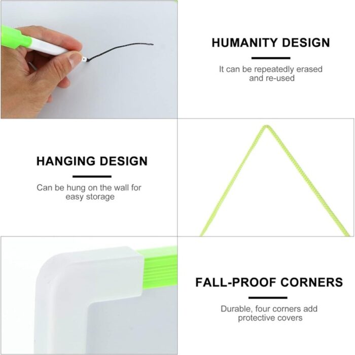 ⁦لوح منغاطيسي مع قلم صغير قابل للمحو حجم 20×30 سم لون أخضر⁩ - الصورة ⁦5⁩