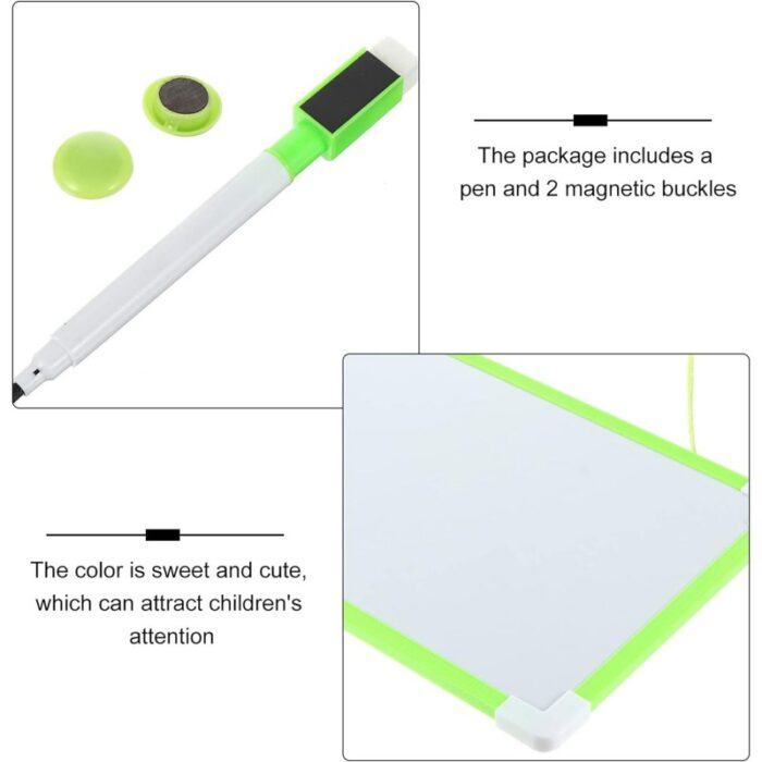 ⁦لوح منغاطيسي مع قلم صغير قابل للمحو حجم 20×30 سم لون أخضر⁩ - الصورة ⁦7⁩