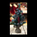 ⁦شجرة كريسمس مزينة مع قاعدة خشب⁩ - الصورة ⁦2⁩