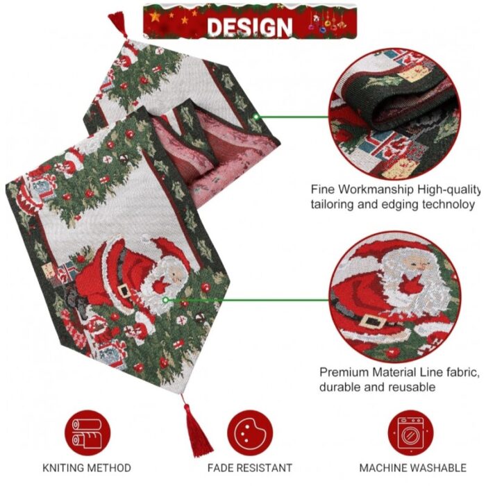 ⁦رنر كريسمس قياس 175*34 سم⁩ - الصورة ⁦4⁩