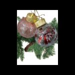 ⁦طقم 6 طابات كريسمس شفاف مع زينة⁩ - الصورة ⁦2⁩