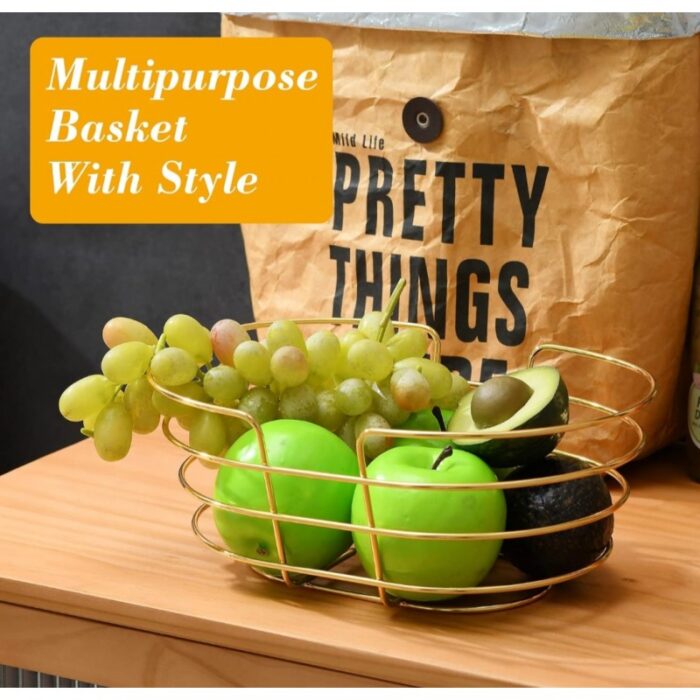 ⁦سلة خبز بيضاوي ذهبي⁩ - الصورة ⁦5⁩