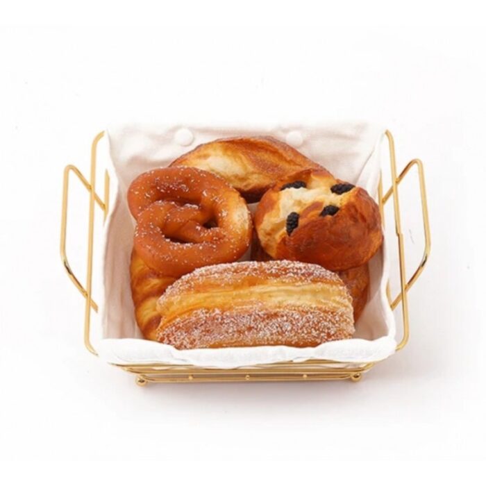 ⁦سلة خبز  ذهبي مربع مع يد⁩ - الصورة ⁦2⁩