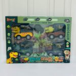 لعبة سيارات الديناصورات للأطفال (4) قطع متعددة الألوان-Dinosaur Transport Truck Toys– 4 PCS