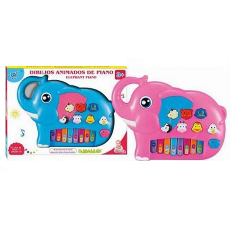⁦لعبة بيانو على شكل فيل للأطفال لون زهري-Elephant Shape Piano For Kids⁩ - الصورة ⁦1⁩