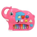 ⁦لعبة بيانو على شكل فيل للأطفال لون زهري-Elephant Shape Piano For Kids⁩ - الصورة ⁦2⁩