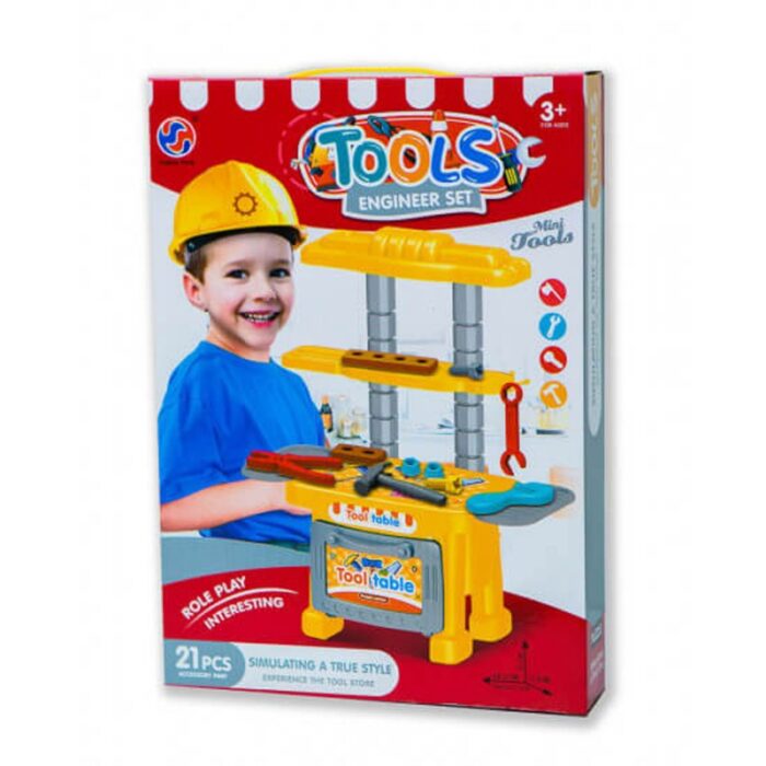 ⁦لعبة مجموعة أدوات المهندسين للأطفال (21) قطعة لون أصفر⁩ - الصورة ⁦3⁩