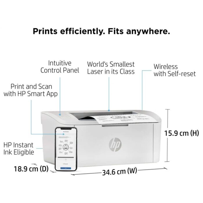 ⁦طابعة ليزر لاسلكية اتش بي 110 دبليو لون أبيض-HP LaserJet M110w Wireless Black & White Printer⁩ - الصورة ⁦3⁩