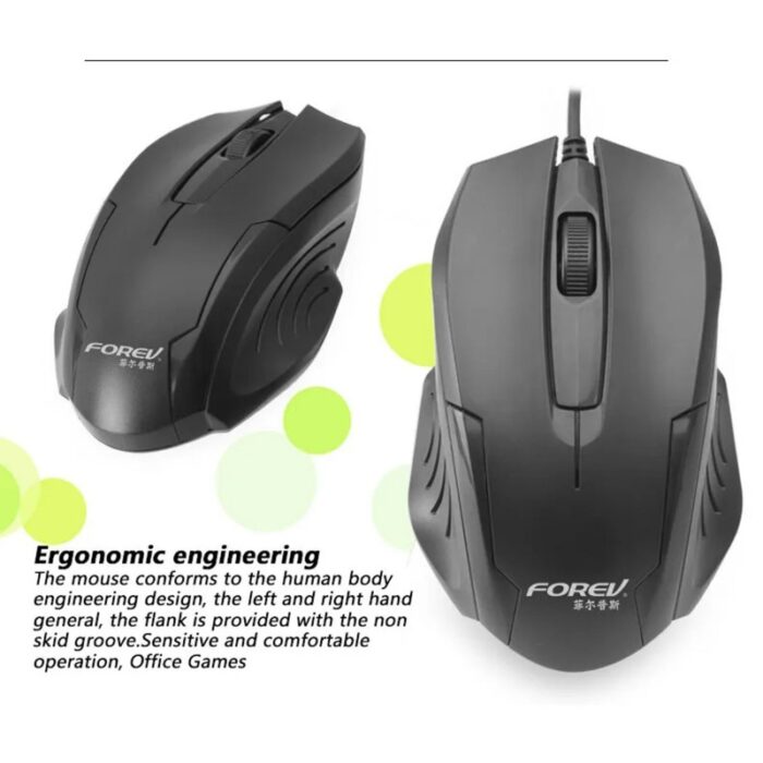 ⁦ماوس ضوئي سلكي للألعاب لون أسود- Forev FV-55 USB Gaming Mouse⁩ - الصورة ⁦3⁩