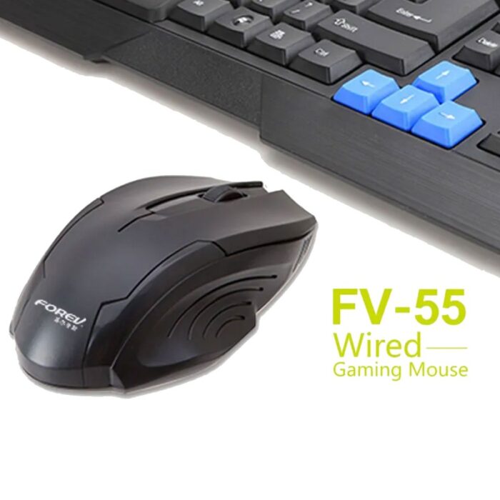 ⁦ماوس ضوئي سلكي للألعاب لون أسود- Forev FV-55 USB Gaming Mouse⁩ - الصورة ⁦5⁩