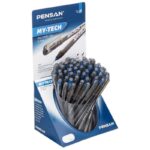 مجموعة أقلام حبر جاف بنسان مقاس 0.7 لون أزرق-Pensan My-Tech 0.7mm Pen - Pack Of 60 Blue