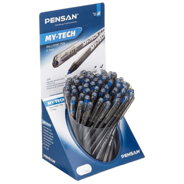 10325920_67db84ee2ed38 مجموعة أقلام حبر جاف بنسان مقاس 0.7 لون أزرق-Pensan My-Tech 0.7mm Pen - Pack Of 60 Blue - الصورة 1