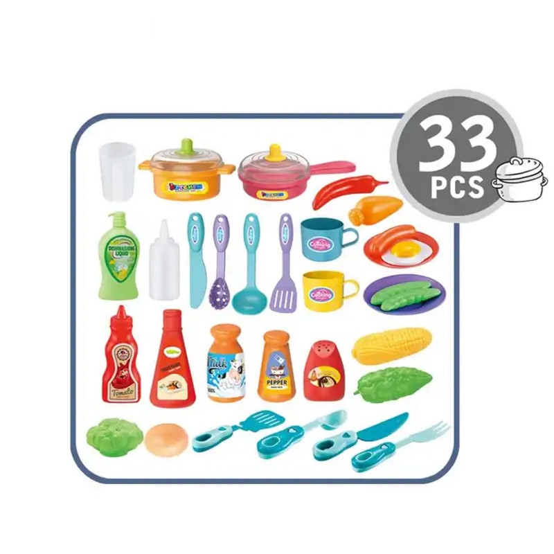 ⁦لعبة المطبخ للأطفال (33) قطعة لون أزرق-Play House Spray Kitchen – 33 PCS⁩ - الصورة ⁦1⁩