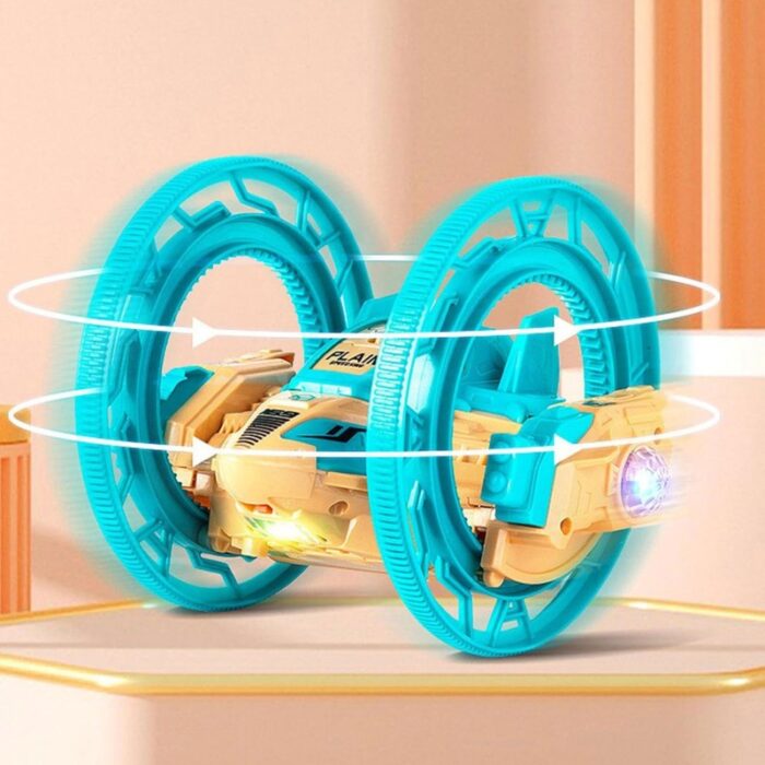 ⁦لعبة السيارة المتحركة بدرجة 360 مع أضواء وصوت لون أزرق⁩ - الصورة ⁦2⁩