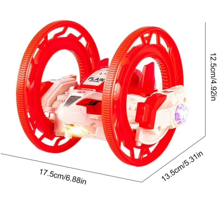 ⁦لعبة السيارة المتحركة بدرجة 360 مع أضواء وصوت لون أحمر⁩ - الصورة ⁦3⁩