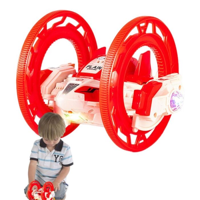 ⁦لعبة السيارة المتحركة بدرجة 360 مع أضواء وصوت لون أحمر⁩ - الصورة ⁦6⁩