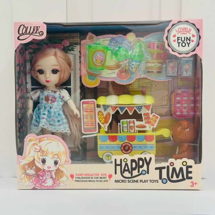 10325941_67db850778314 لعبة دمية طفلة مع عربة 11 قطعة - الصورة 1