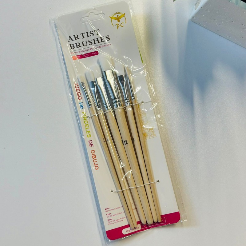 ⁦طقم فراشي خشب 6 قطع⁩ - الصورة ⁦1⁩