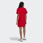⁦adidas Womens' Marimekko Trefoil Print Infill Tee Dress- تيشيرت طويل اديداس للنساء لون أحمر⁩ - الصورة ⁦5⁩